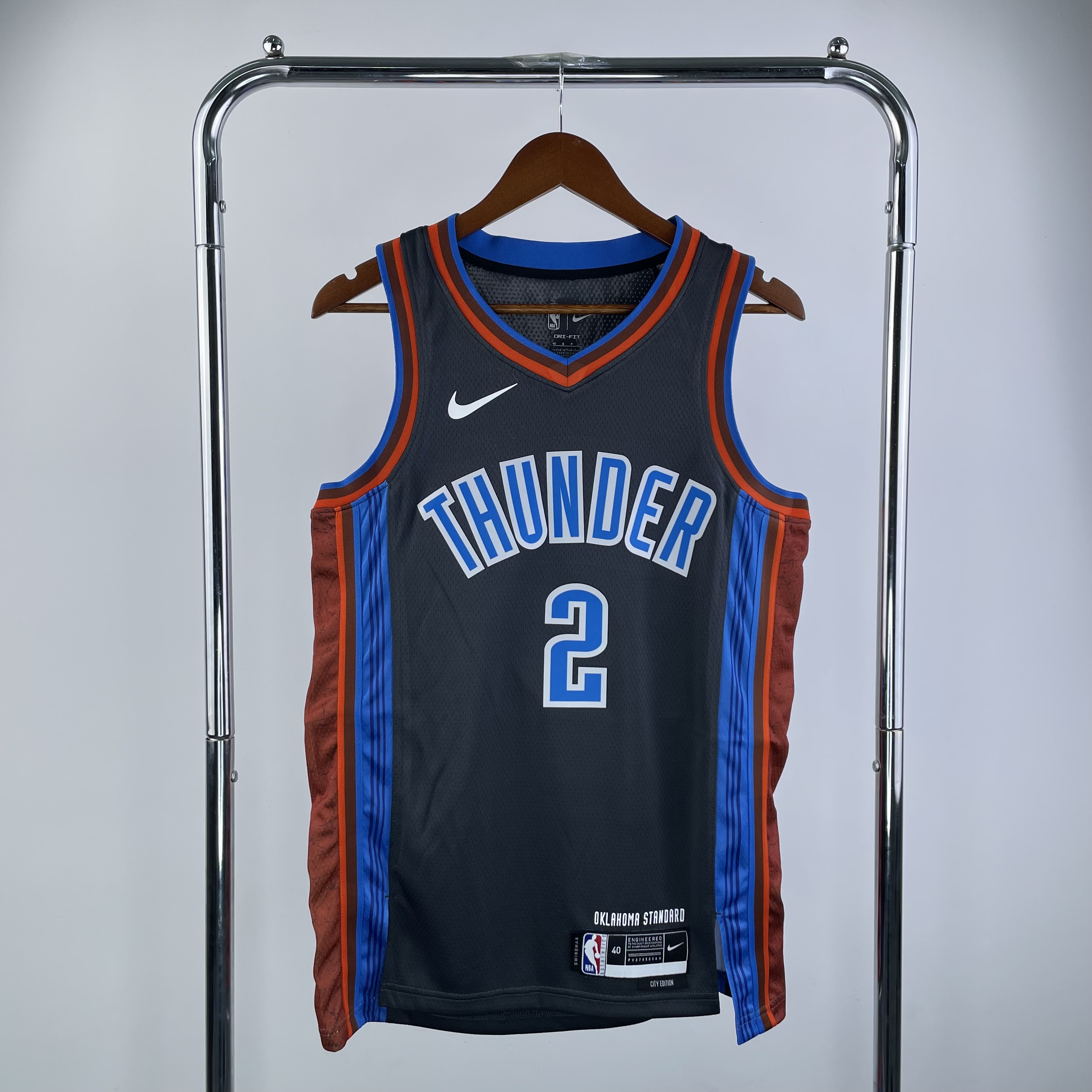 Men Oklahoma City Thunder #2 Shai Gilgeous-Alexander Black City Edition Season Nike 2023 NBA Jersey->dallas mavericks->NBA Jersey